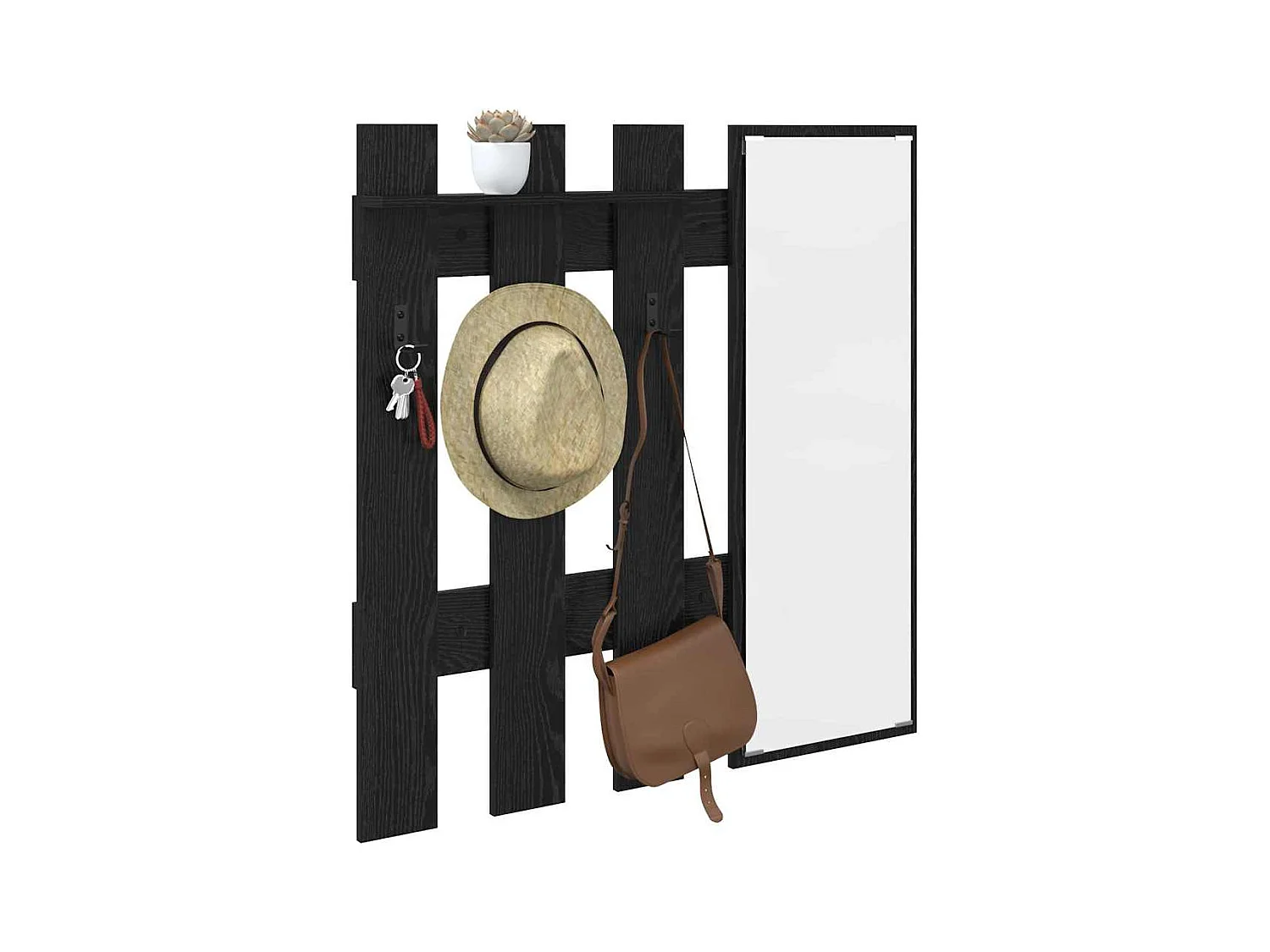 Appendiabiti da parete Rovere Nero da parete 100 x 10 x 100 cm
