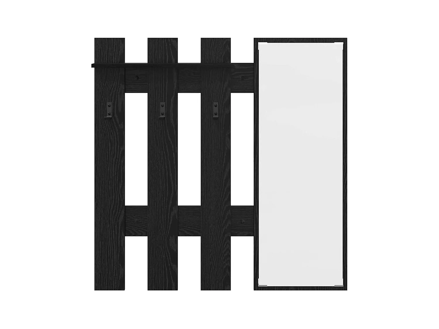 Appendiabiti da parete Rovere Nero da parete 100 x 10 x 100 cm