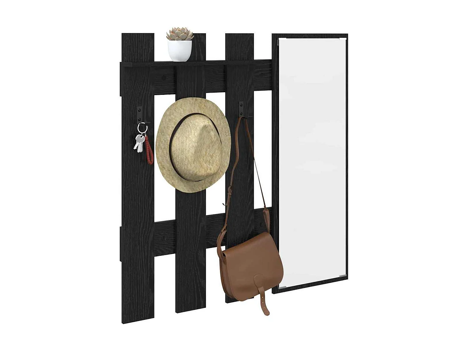 Porte-manteau mural Montage mural Chêne Noir 100 x 10 x 100 cm