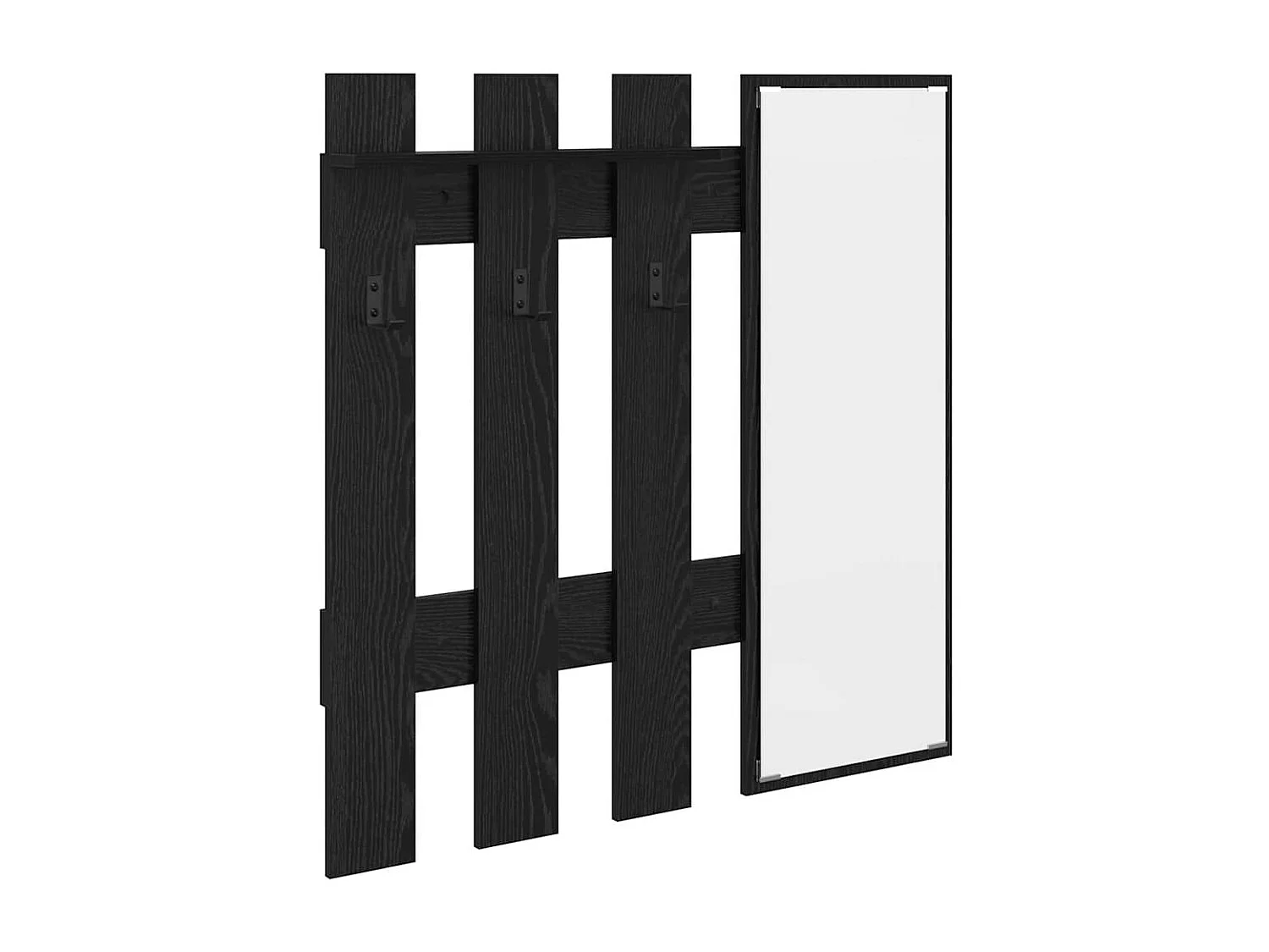 Appendiabiti da parete Rovere Nero da parete 100 x 10 x 100 cm