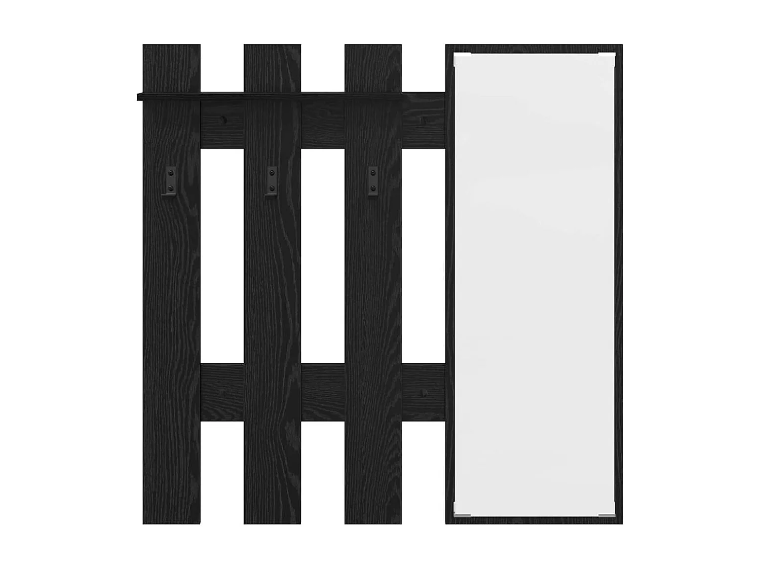 Appendiabiti da parete Rovere Nero da parete 100 x 10 x 100 cm