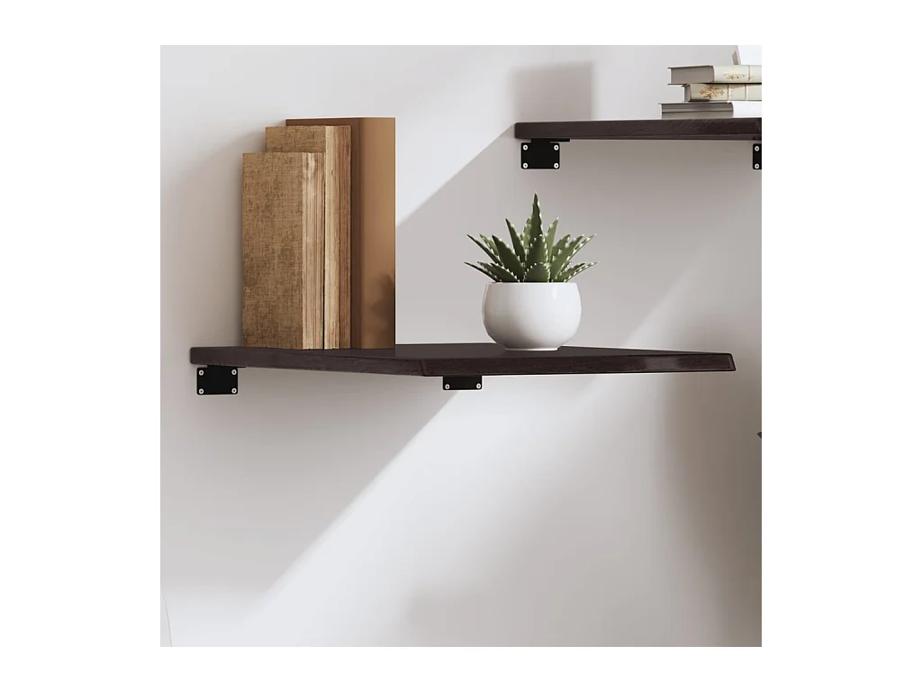 Donkerbruine wandplank 40x50x2 cm massief behandeld eikenhout