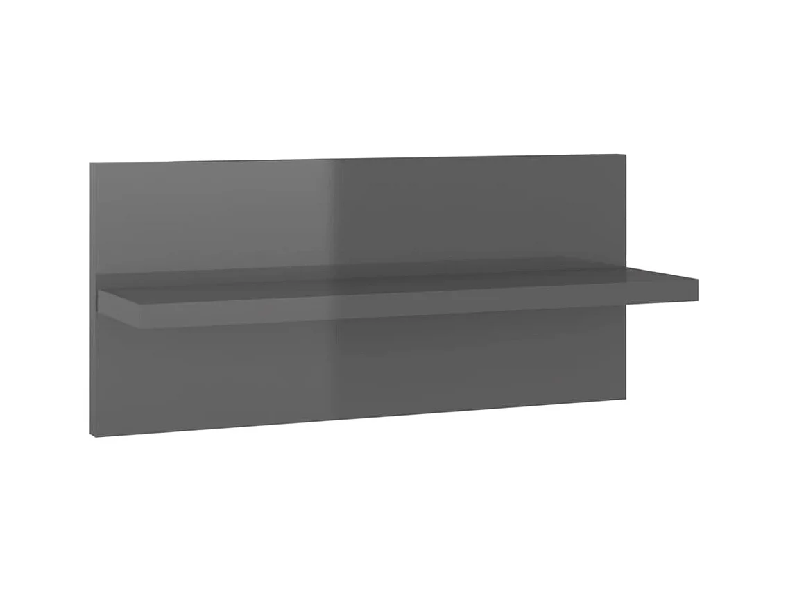 Mensole da parete a 4 pezzi, grigio lucido, legno ingegnerizzato