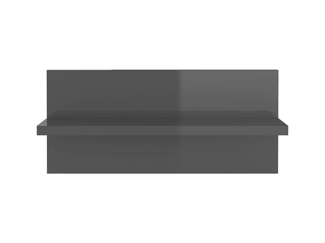 Mensole da parete a 4 pezzi, grigio lucido, legno ingegnerizzato