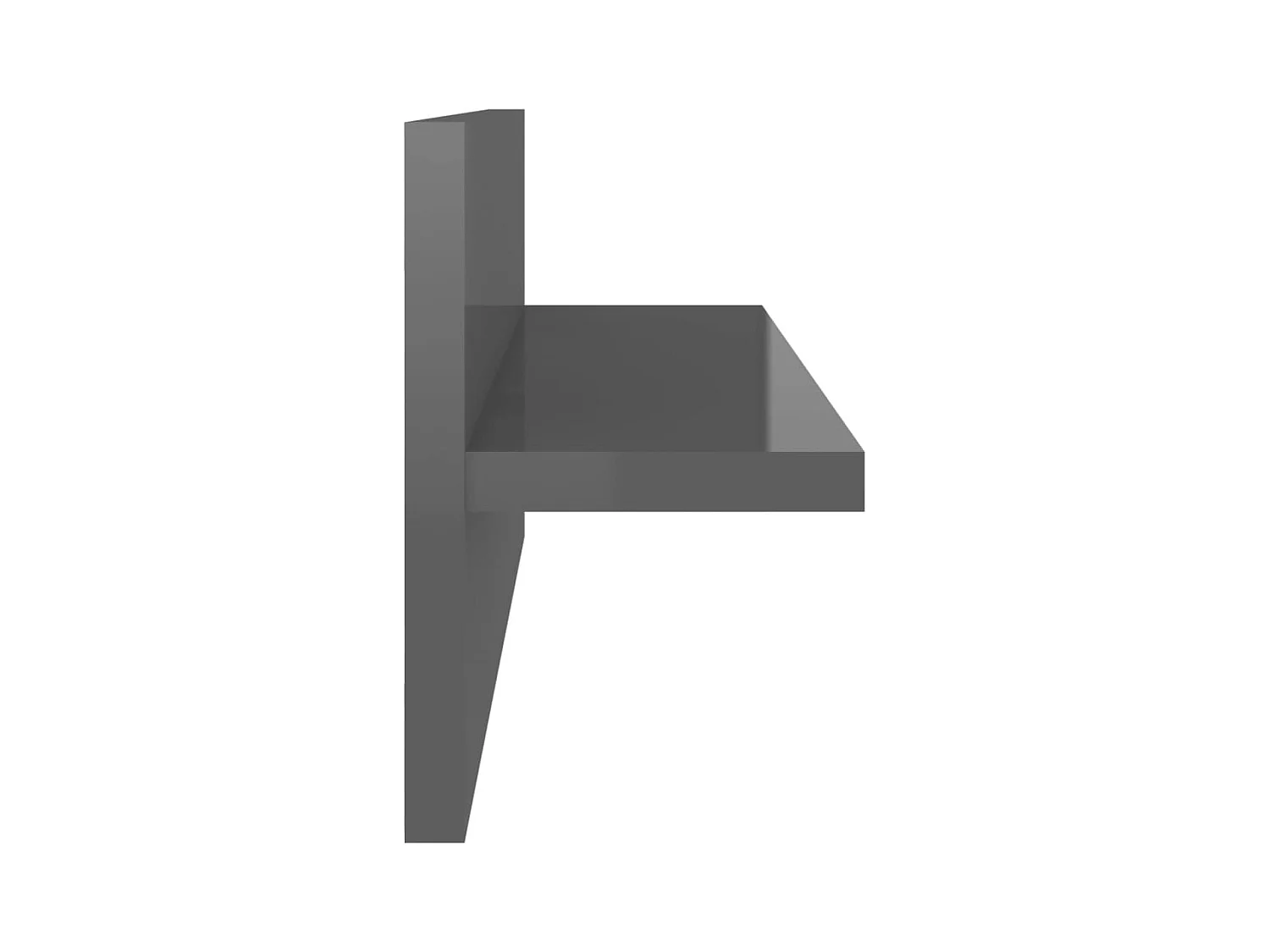 Mensole da parete a 4 pezzi, grigio lucido, legno ingegnerizzato