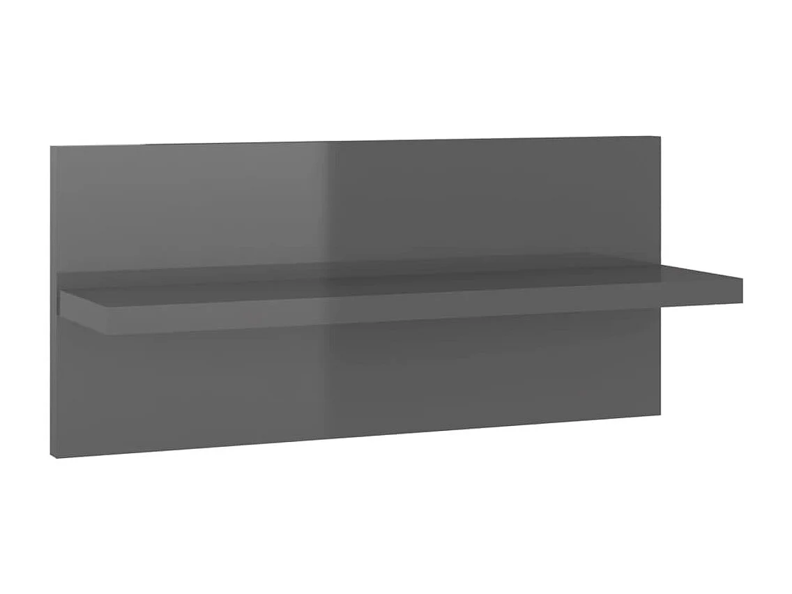 Étagères murales 4 pcs gris brillant bois d'ingénierie