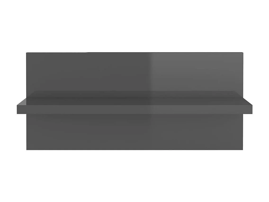 Étagères murales 4 pcs gris brillant bois d'ingénierie