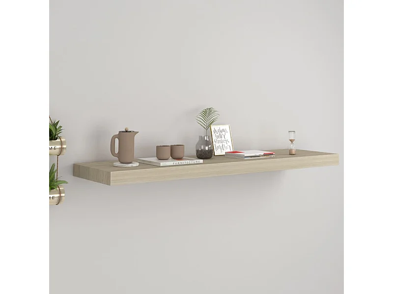 Zwevende wandplank eiken 90x23,5x3,8 cm MDF