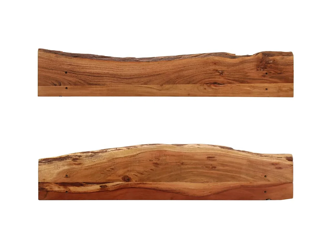 Étagères murales 2 pcs 110x20x18 cm bois massif d'acacia