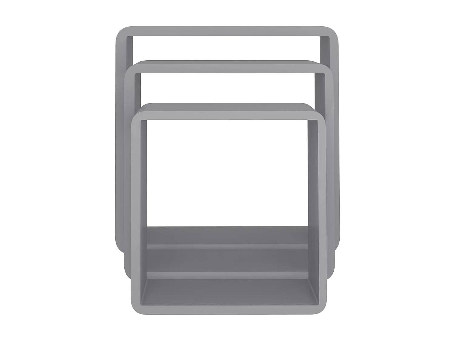 Estantes de pared cúbicos 3 piezas MDF gris