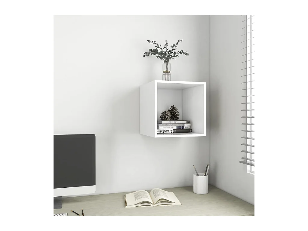 Armoire murale Blanc 37x37x37 cm Bois d’ingénierie