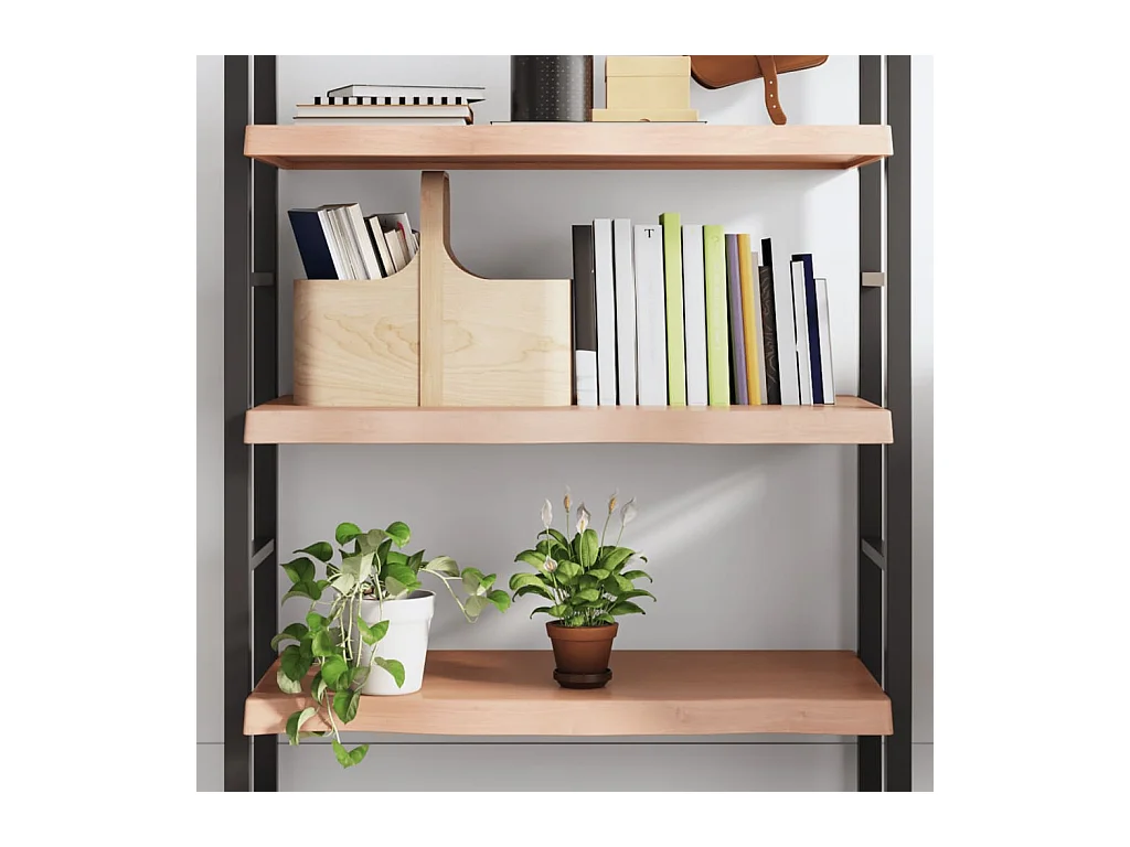 Mensola da parete marrone chiaro in legno massello di rovere trattato