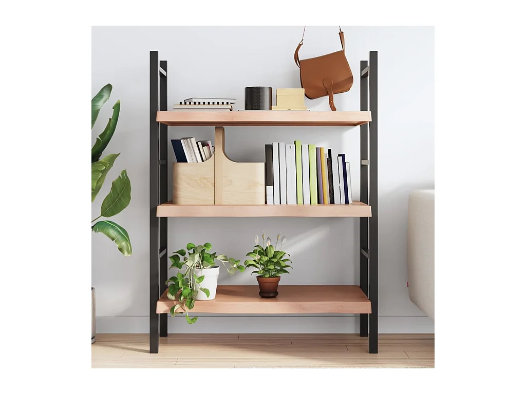 Mensola da parete marrone chiaro in legno massello di rovere trattato