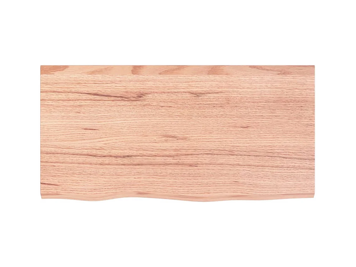 Mensola da parete marrone chiaro in legno massello di rovere trattato