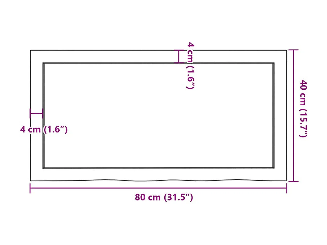 Hellbraunes Wandregal aus massivem behandeltem Eichenholz