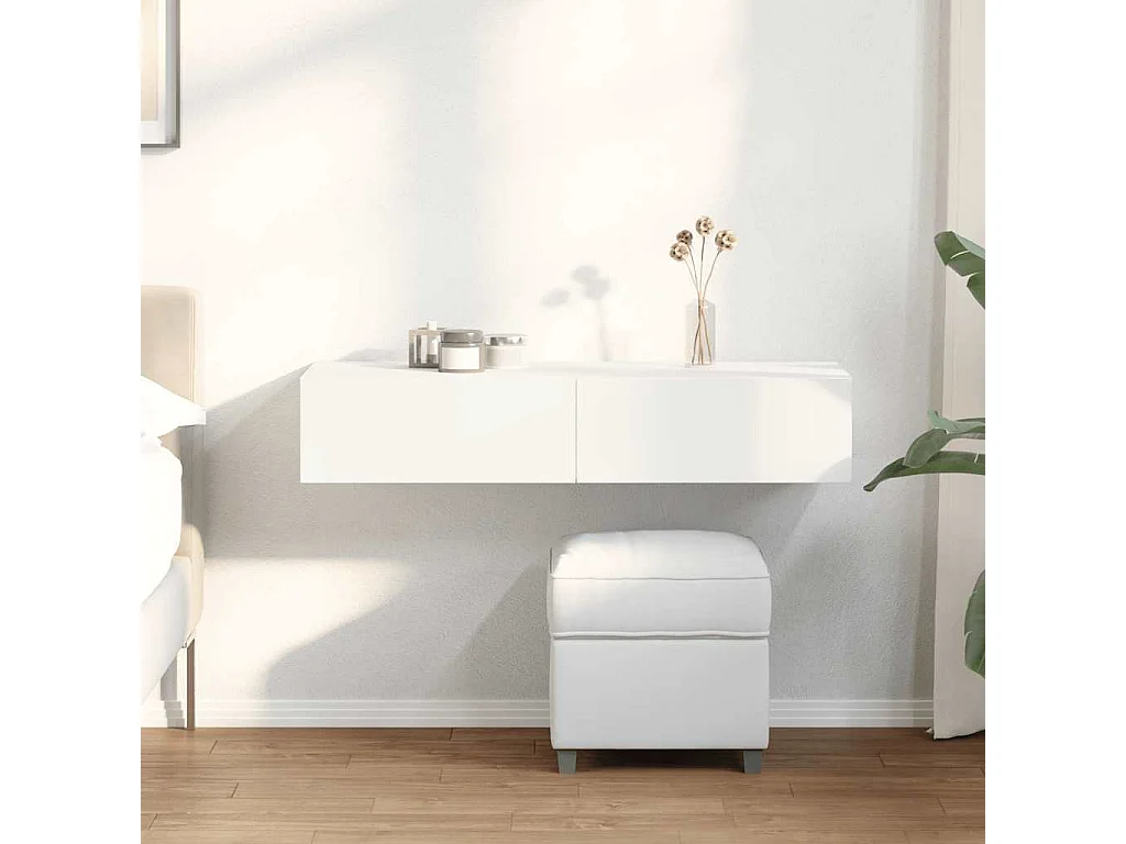 Étagère murale avec tiroirs blanc 100x36x19cm bois d'ingénierie