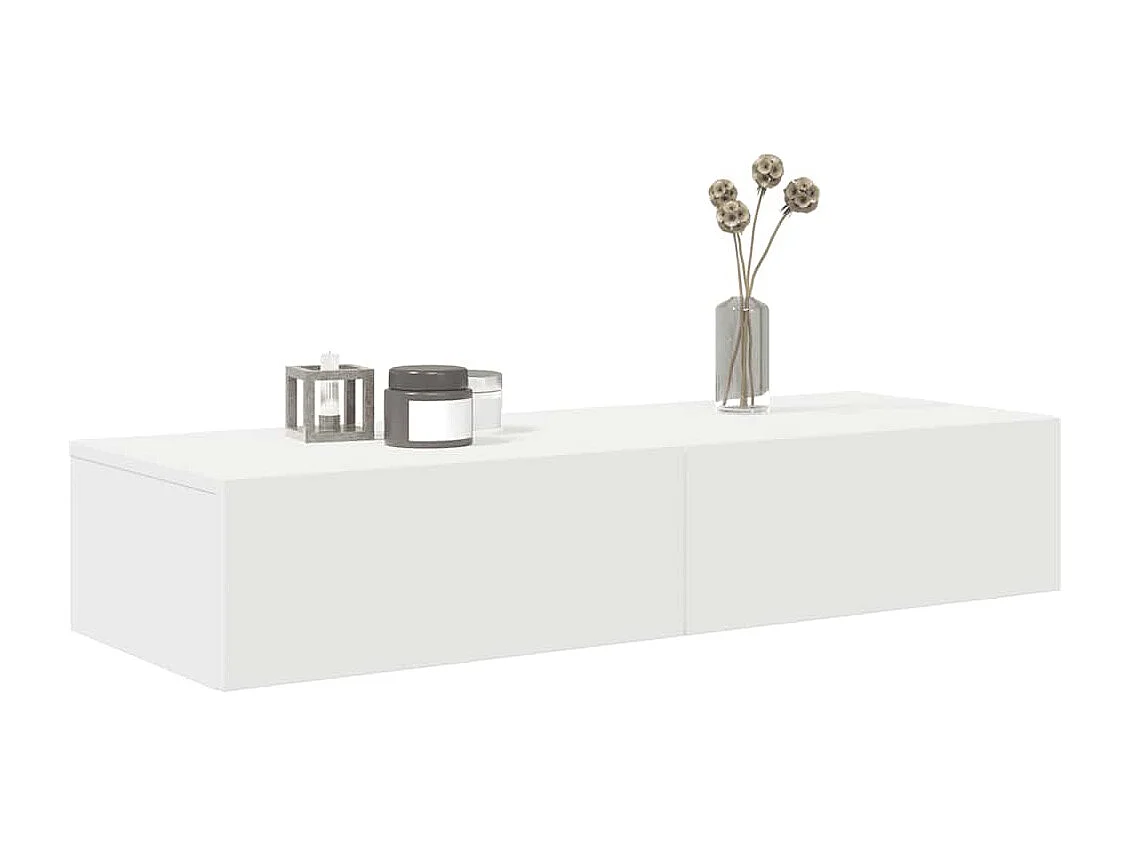 Étagère murale avec tiroirs blanc 100x36x19cm bois d'ingénierie