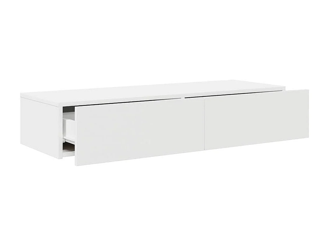 Étagère murale avec tiroirs blanc 100x36x19cm bois d'ingénierie