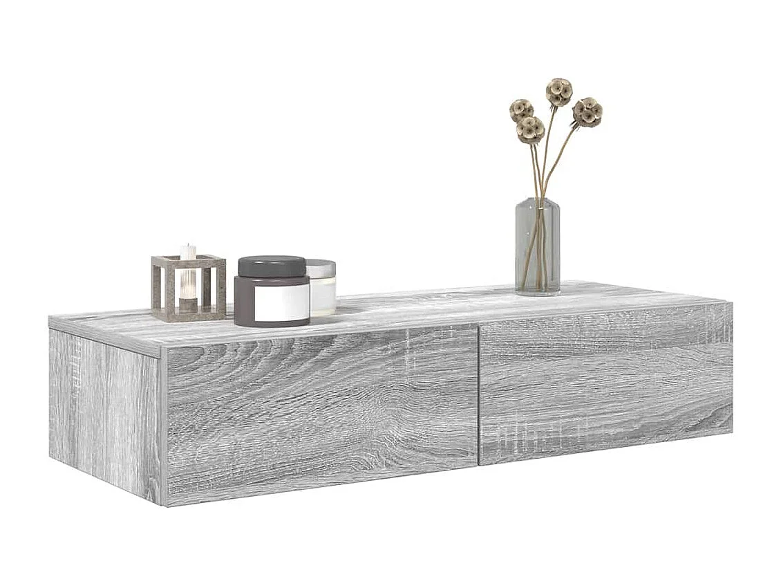 Étagère murale avec tiroirs sonoma gris bois d'ingénierie