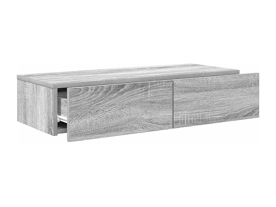 Étagère murale avec tiroirs sonoma gris bois d'ingénierie