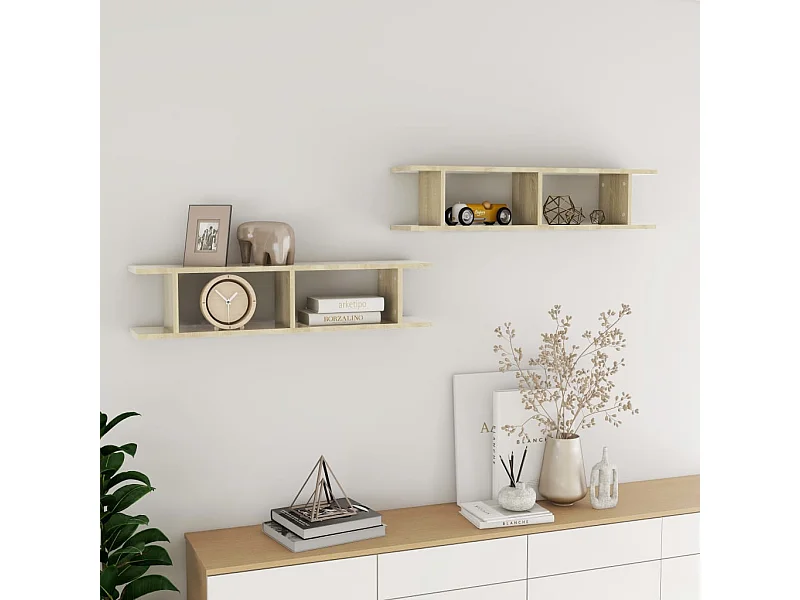 stuks wandplanken Sonoma eiken 90x18x20cm bewerkt hout