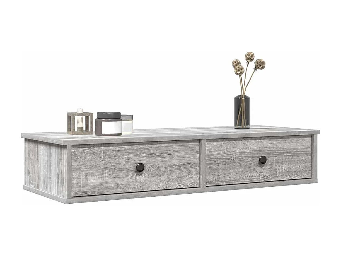 Étagère murale avec tiroirs sonoma gris bois d'ingénierie