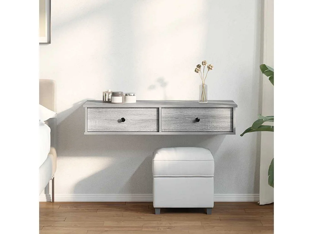 Étagère murale avec tiroirs sonoma gris bois d'ingénierie