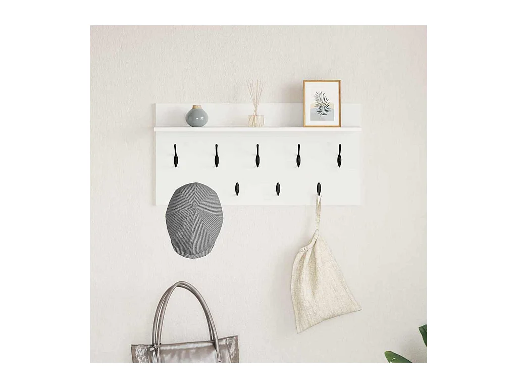 Appendiabiti da parete Bianco 80 x 40 x 12 cm Legno ingegnerizzato