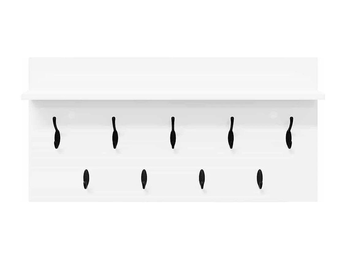 Perchero de pared Blanco 80 x 40 x 12 cm Madera de ingeniería