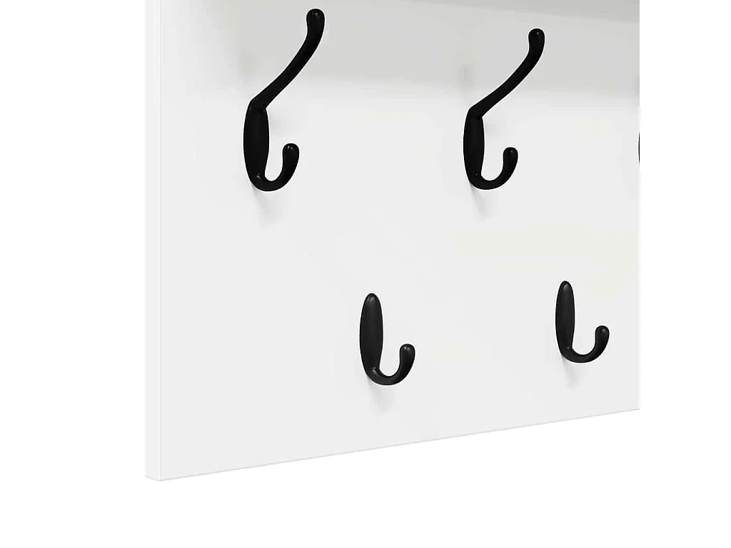 Perchero de pared Blanco 80 x 40 x 12 cm Madera de ingeniería