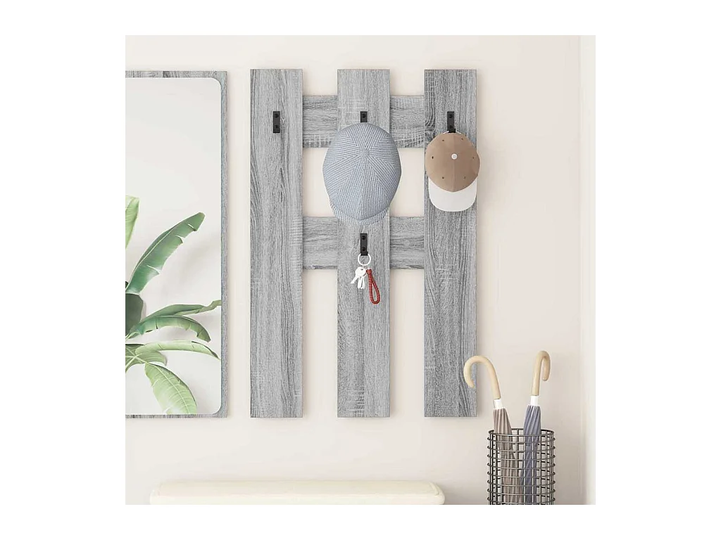 Porte-manteau mural Montage mural Sonoma gris 65 x 3 x 100 cm