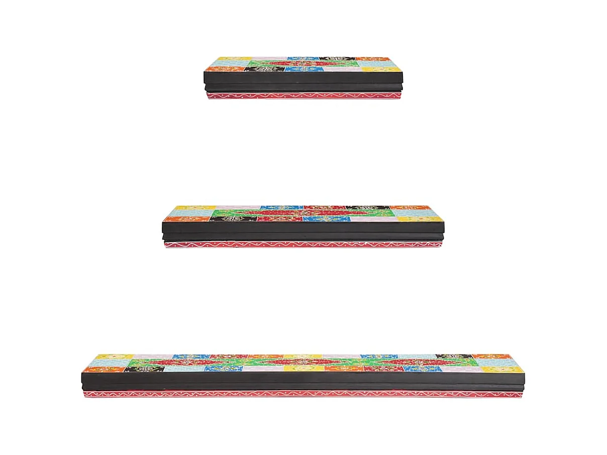 Wandplanken met plank 3 stuks Multicolor 100 x 20 x 6 cm