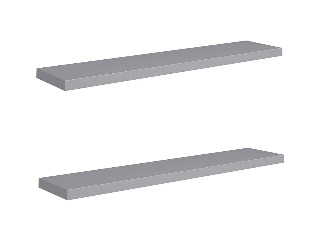 Estantes de pared flotantes 2 piezas gris 120x23,5x3,8 cm MDF