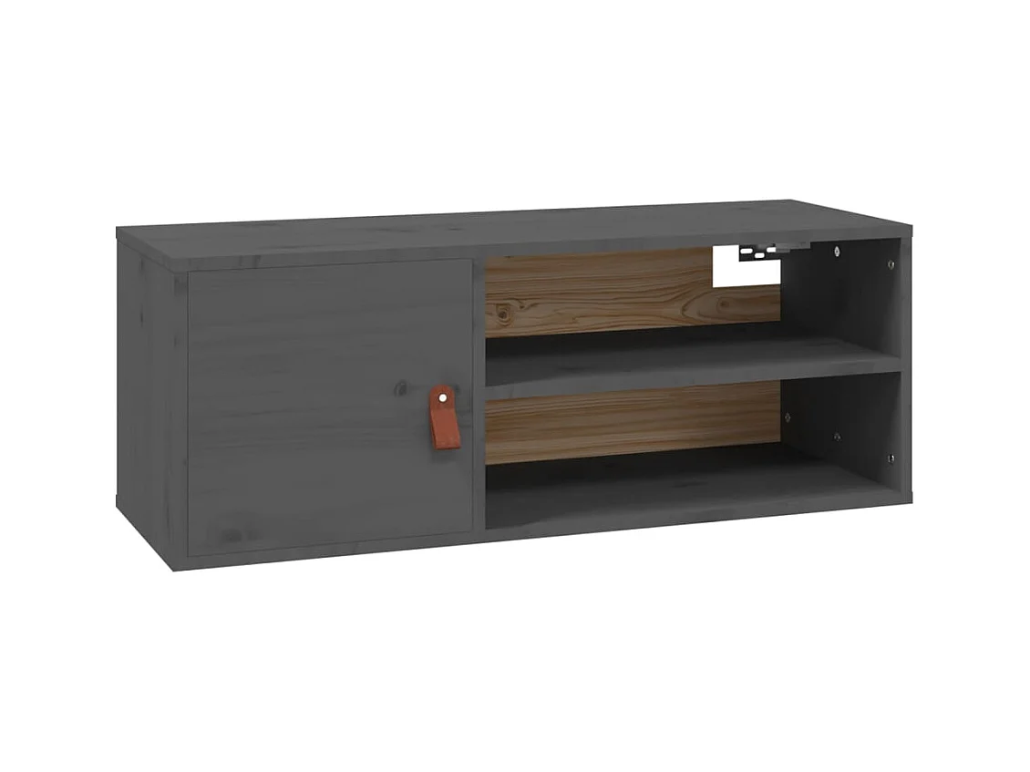 Pensili 2 pz Grigio 80x30x30 cm Legno massello di pino