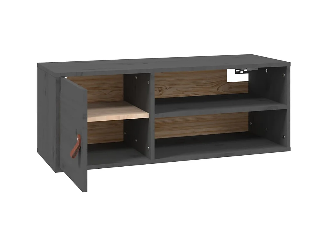 Pensili 2 pz Grigio 80x30x30 cm Legno massello di pino