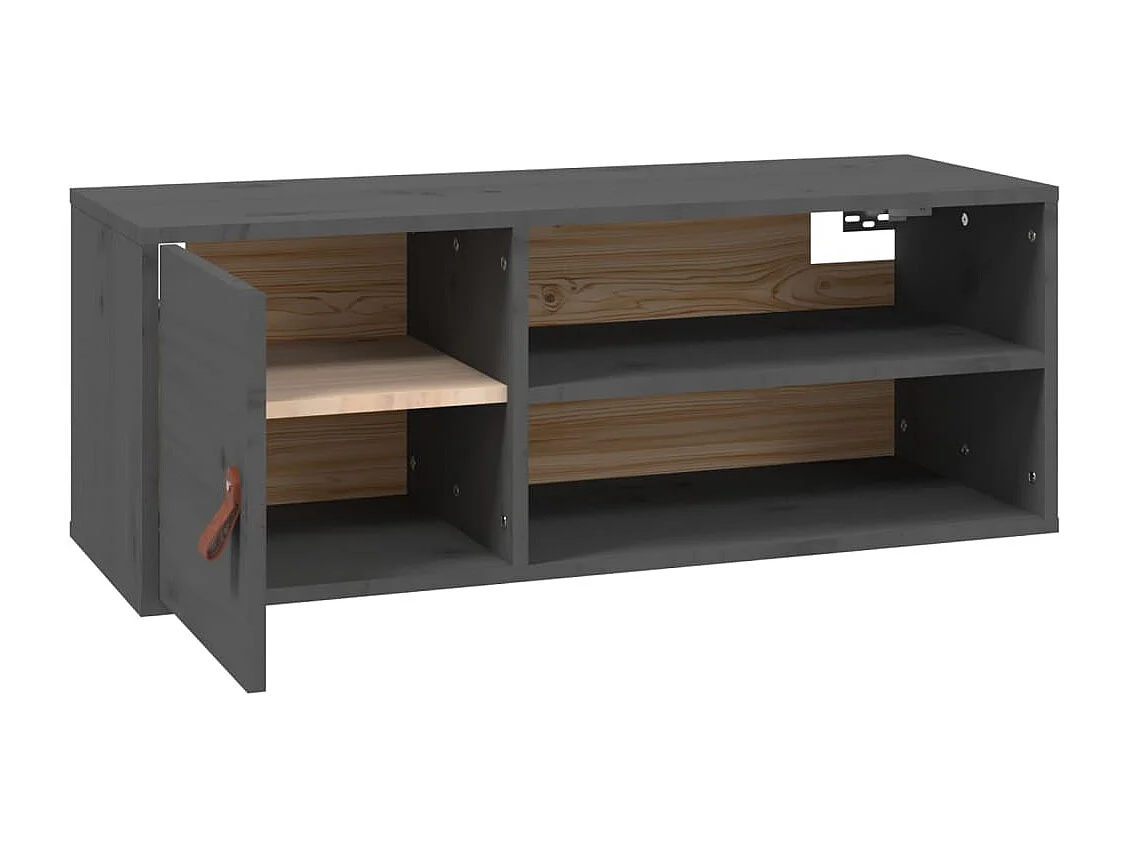 Armoires murales 2 pcs Gris 80x30x30 cm Bois de pin massif