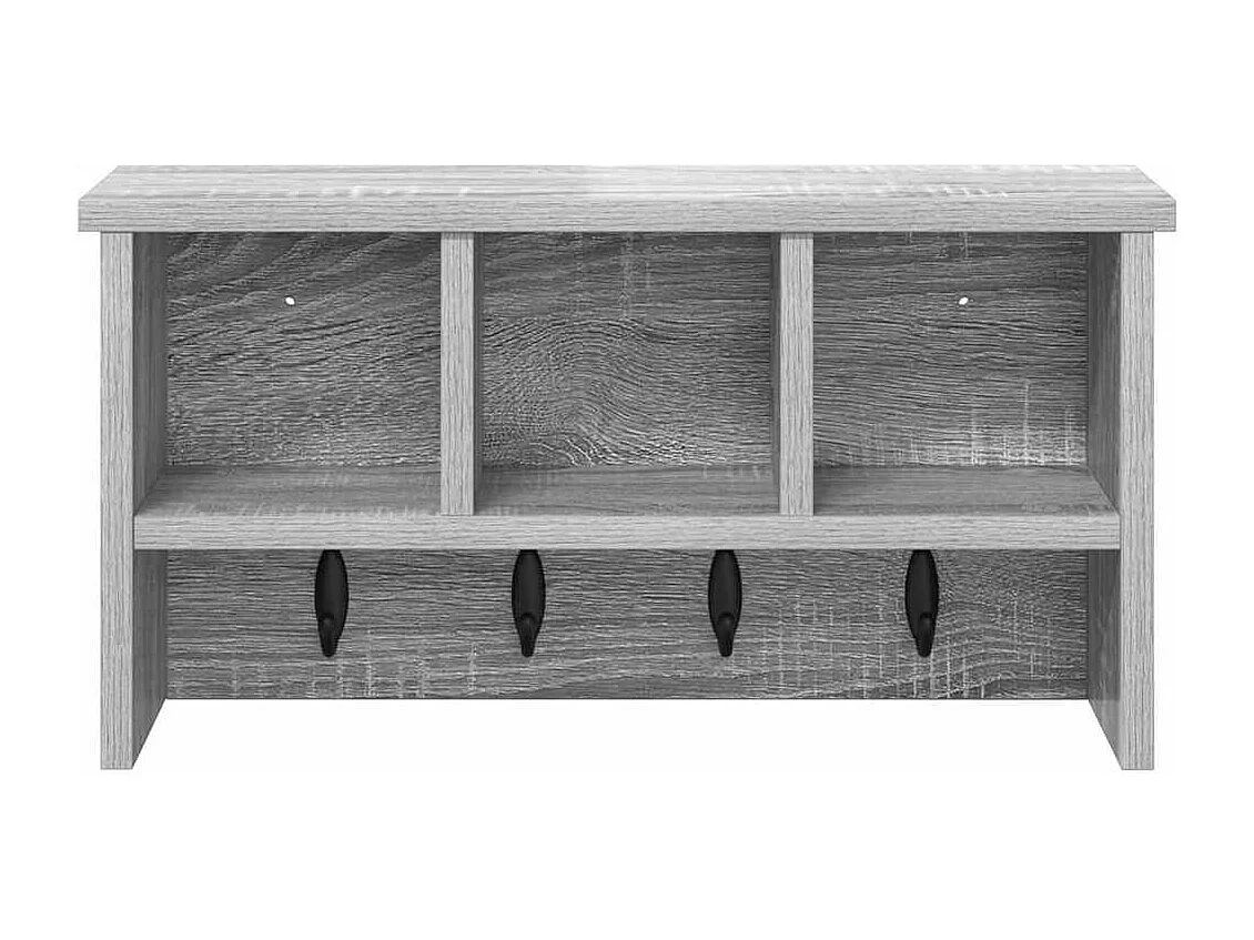Appendiabiti da parete Sonoma con ripiano, grigio, 50 x 16 x 26 cm