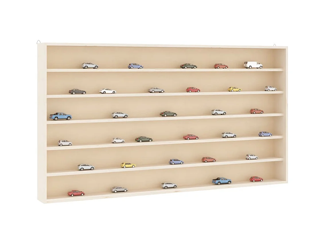Houten collectie vitrine met 6 planken 100x8,5x55 cm