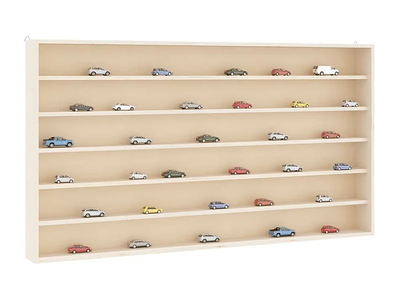 Sammlungsvitrine aus Holz mit 6 Regalen 100x8,5x55 cm