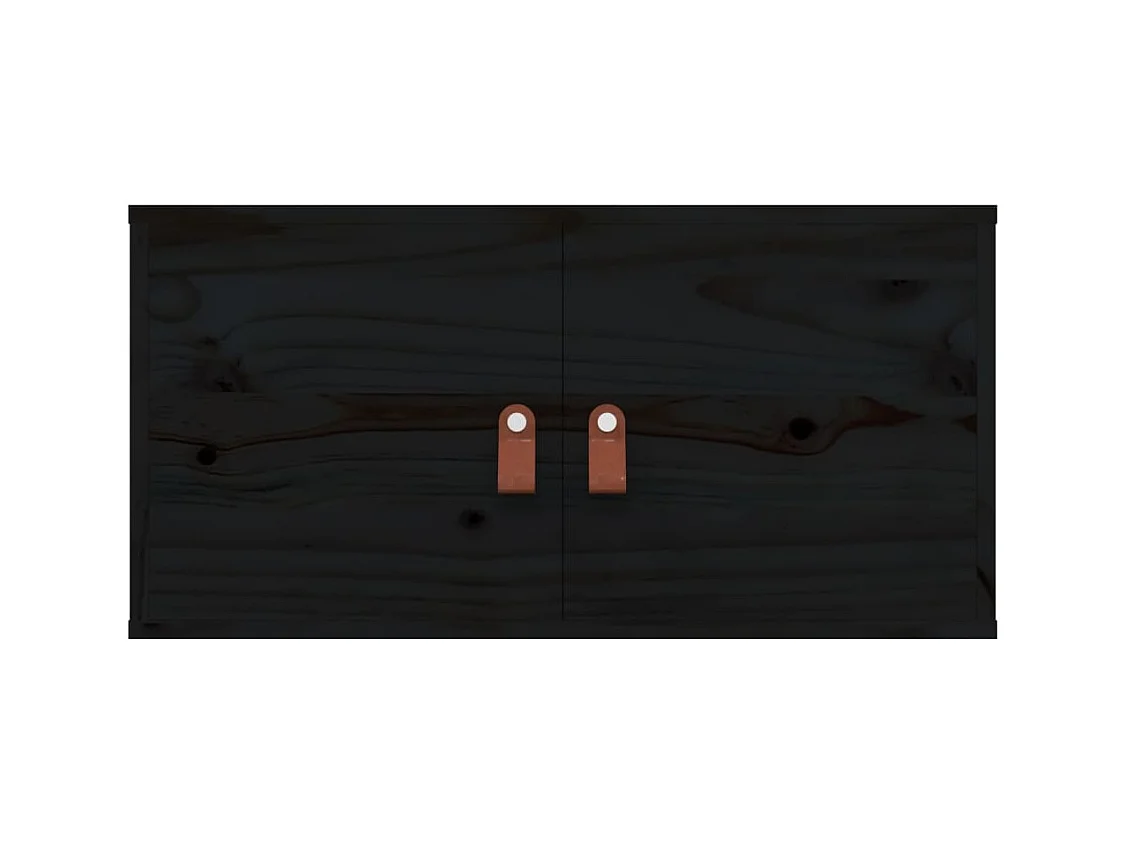 Armarios de pared 2 uds Negro 60x30x30 cm Madera maciza de pino