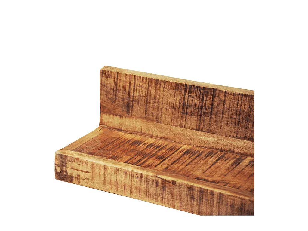 Juego de 2 estantes de pared de madera maciza