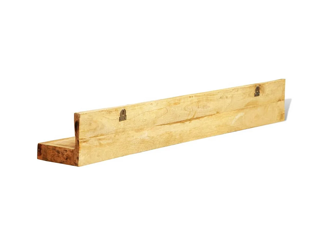 Juego de 2 estantes de pared de madera maciza