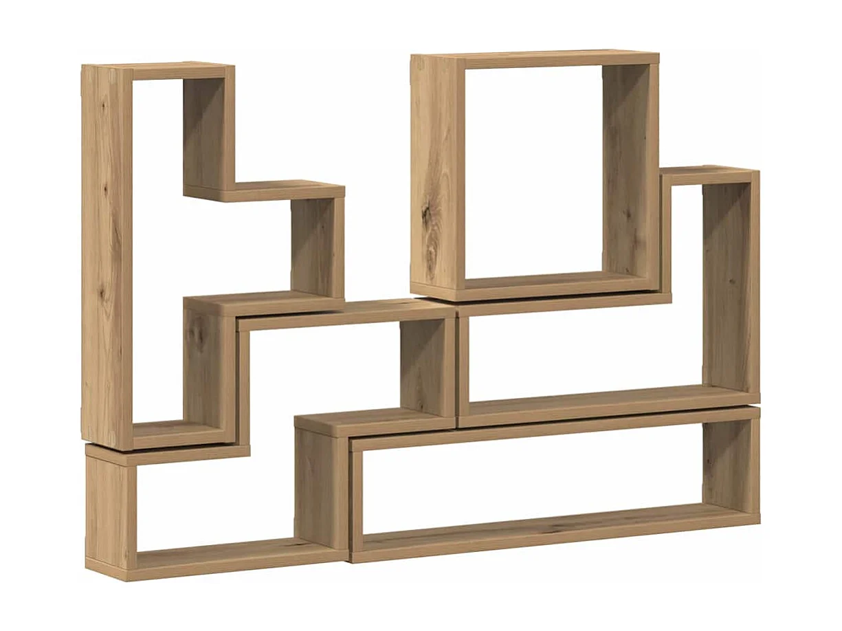 Cubo de pared de roble hecho a mano 96 x 12 x 64 cm Madera de ingeniería