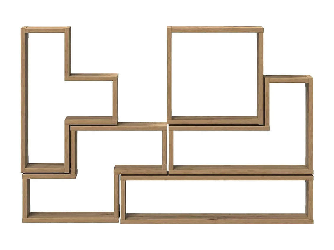 Cubo de pared de roble hecho a mano 96 x 12 x 64 cm Madera de ingeniería