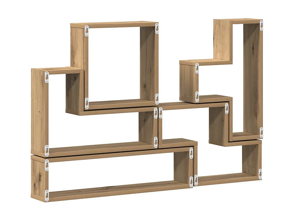 Cubo de pared de roble hecho a mano 96 x 12 x 64 cm Madera de ingeniería