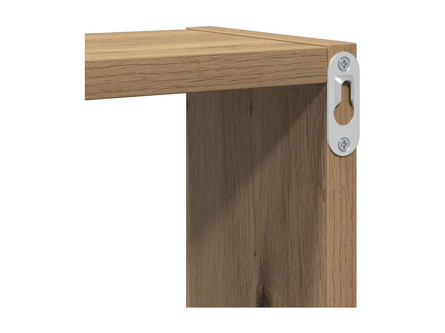 Cubo de pared de roble hecho a mano 96 x 12 x 64 cm Madera de ingeniería