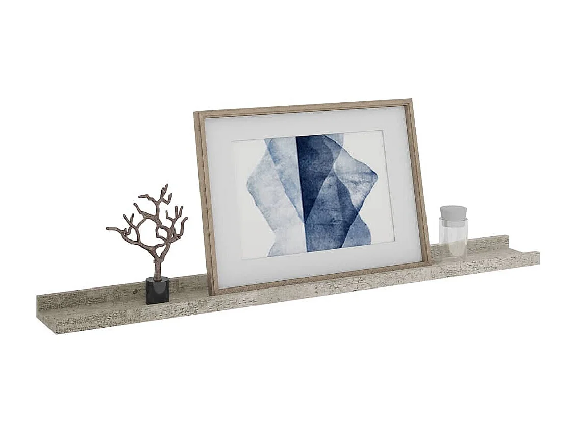 Mensole da parete 2 pz Grigio cemento 80x9x3 cm