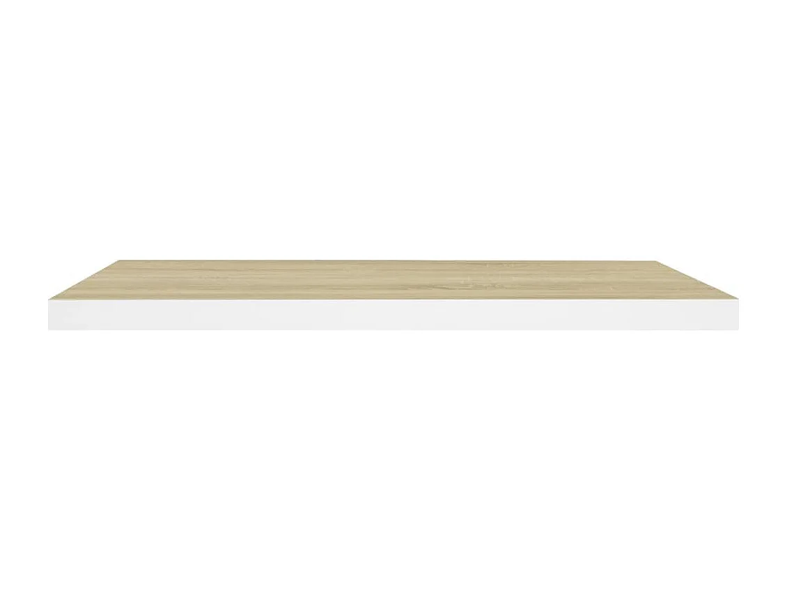 Zwevende planken 2 stuks eiken en wit 80x23,5x3,8 cm MDF