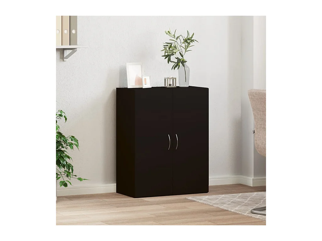 Archivador negro 60x32x77,5 cm madera de ingeniería