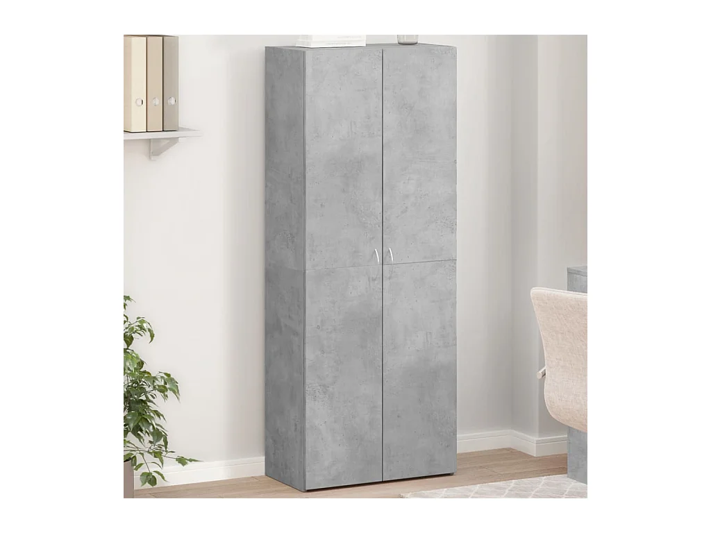 Betongrijze archiefkast 60x32x153 cm bewerkt hout